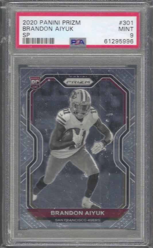 BRANDON AIYUK 2020 PANINI PRIZM NEGATIVE SHORT PRINT VARIATION RC PSA 9 POP 17