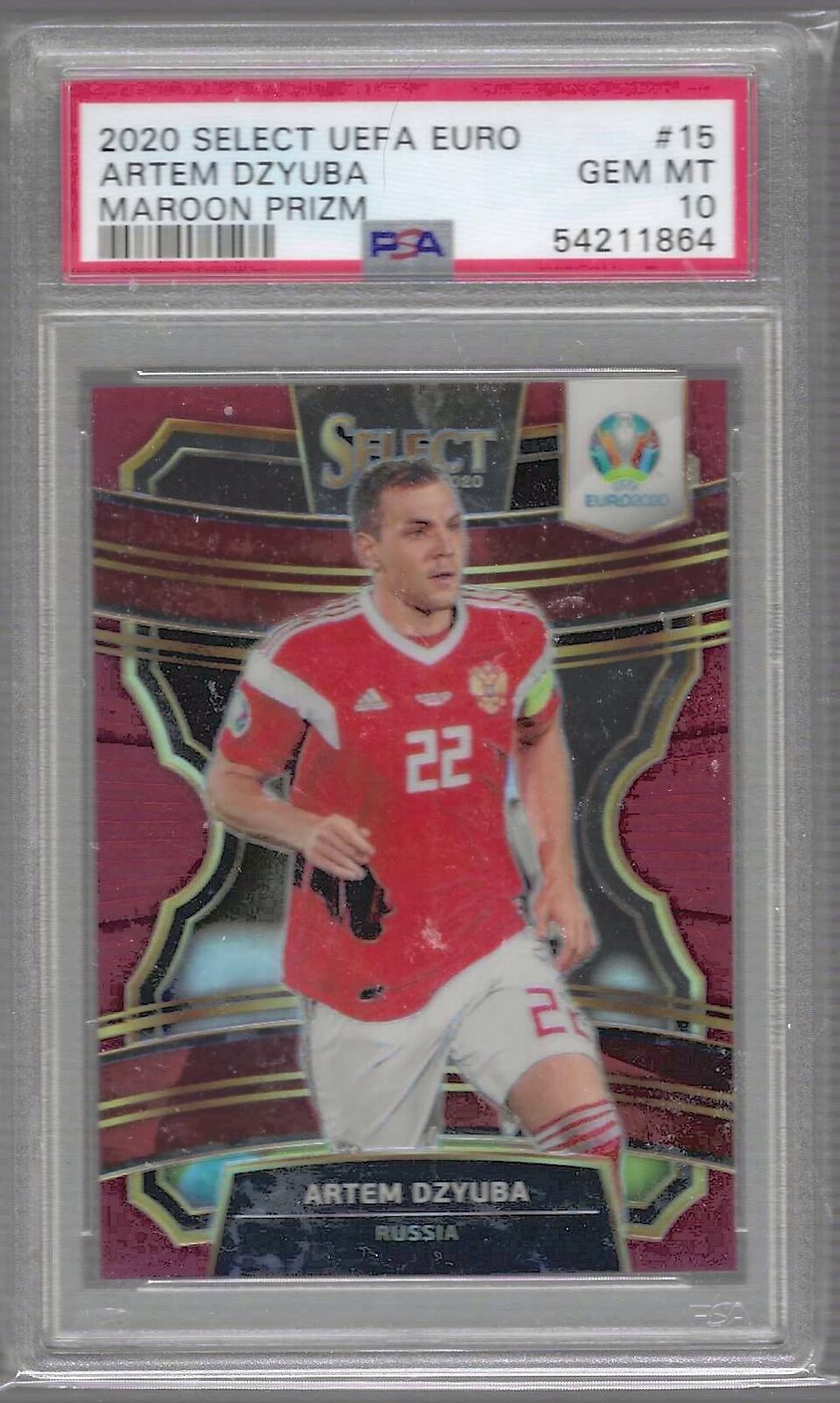 ARTEM DZYUBA 2020-21 PANINI SELECT TERRACE MAROON PRIZM /165 PSA 10 GEM POP 2