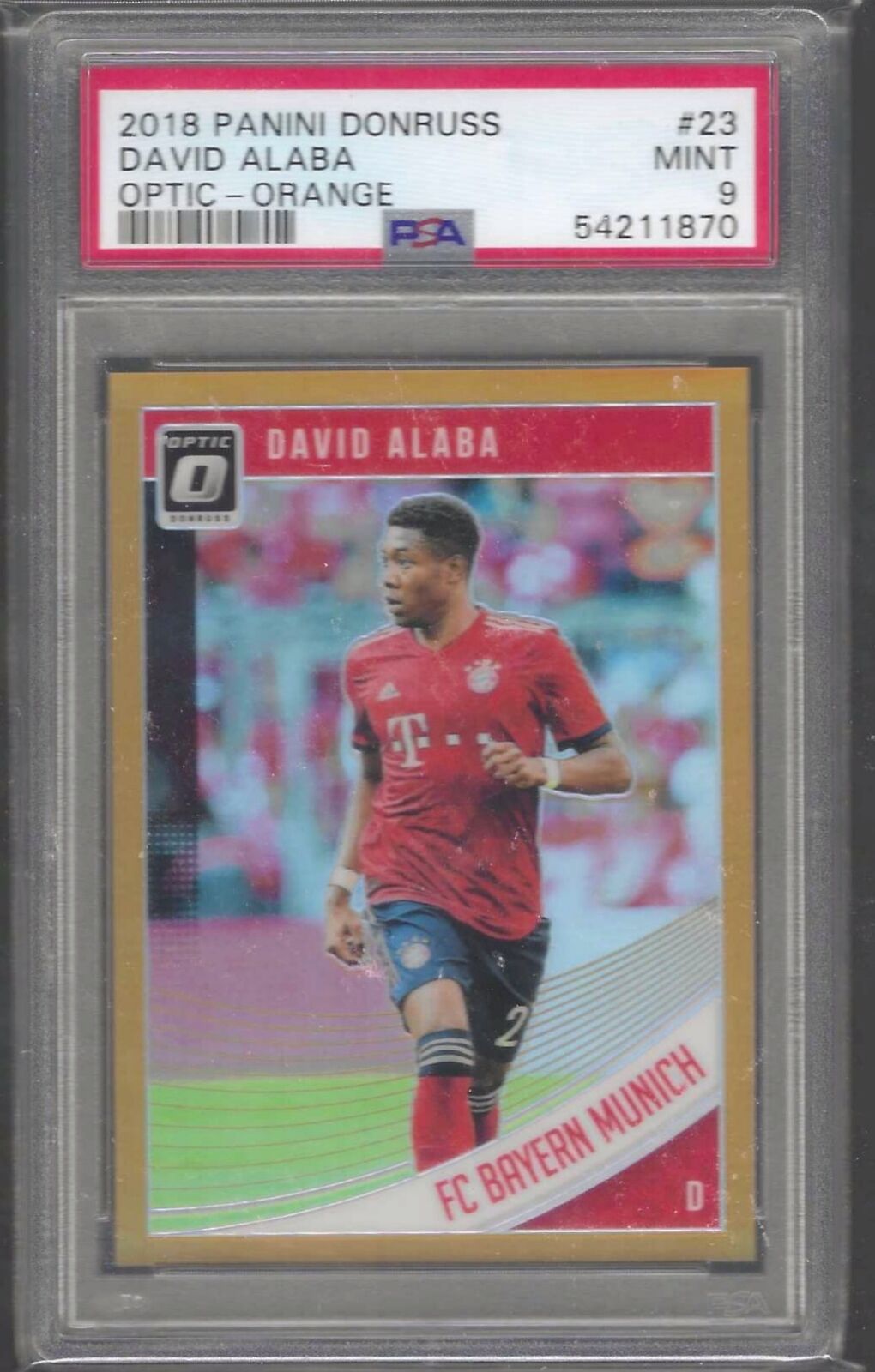 DAVID ALABA 2018-19 PANINI DONRUSS OPTIC ORANGE HOLO /99 PSA 9 MINT POP 1/1