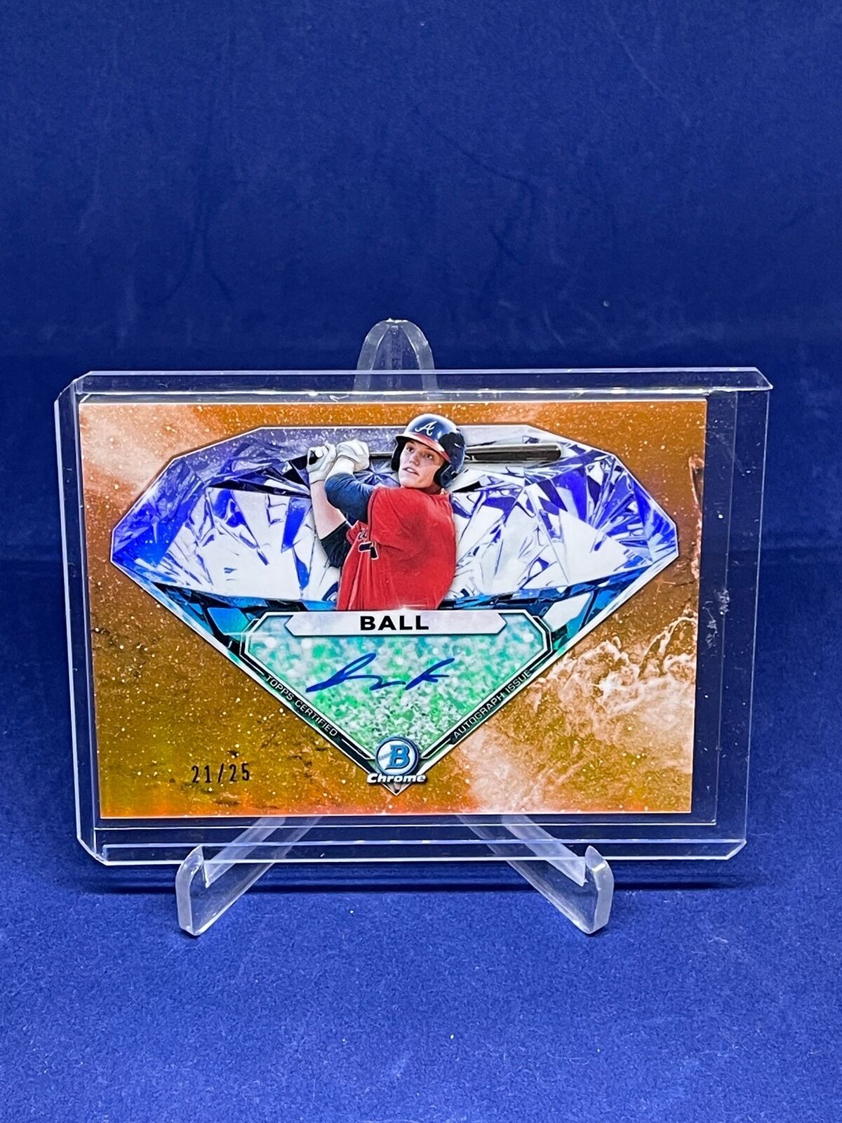 BRYCE BALL 2020 BOWMAN DRAFT APPLIED PRESSURE ORANGE REFRACTOR AUTO #D 21/25