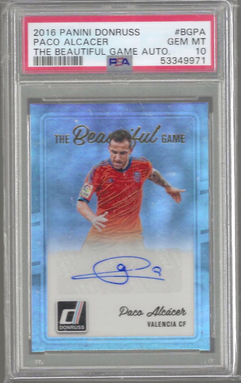 PACO ALCACER 2016-17 PANINI DONRUSS THE BEAUTIFUL GAME AUTO PSA 10 GEM POP 1/1