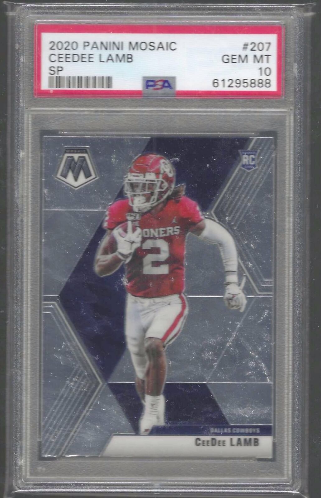 CEEDEE LAMB 2020 PANINI MOSAIC SHORT PRINT VARIATION SP RC PSA 10 GEM MINT
