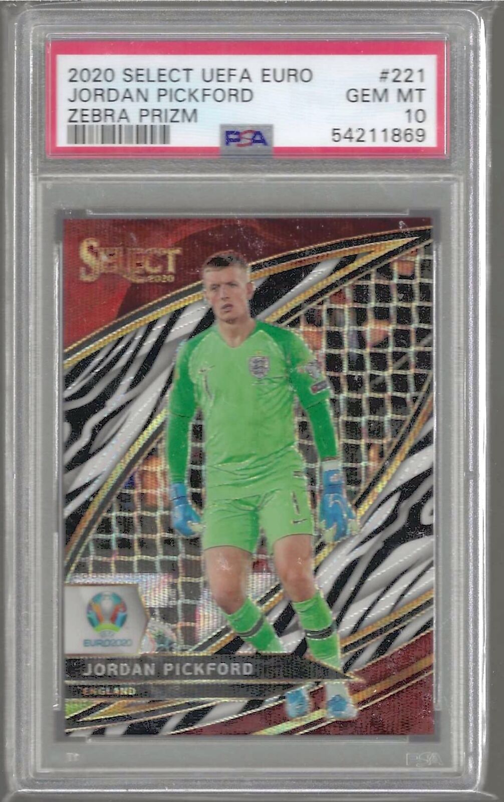 JORDAN PICKFORD 2020-21 PANINI SELECT FIELD LEVEL ZEBRA PRIZM SSP PSA 10 POP 1/1