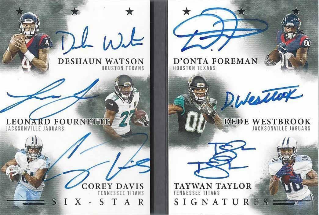 DESHAUN WATSON FOURNETTE COREY DAVIS DEDE 2017 ORIGINS SIX AUTO BOOK RC #D 5/10