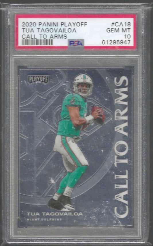 TUA TAGOVAILOA 2020 PANINI PLAYOFF CALL TO ARMS RC PSA 10 GEM MINT