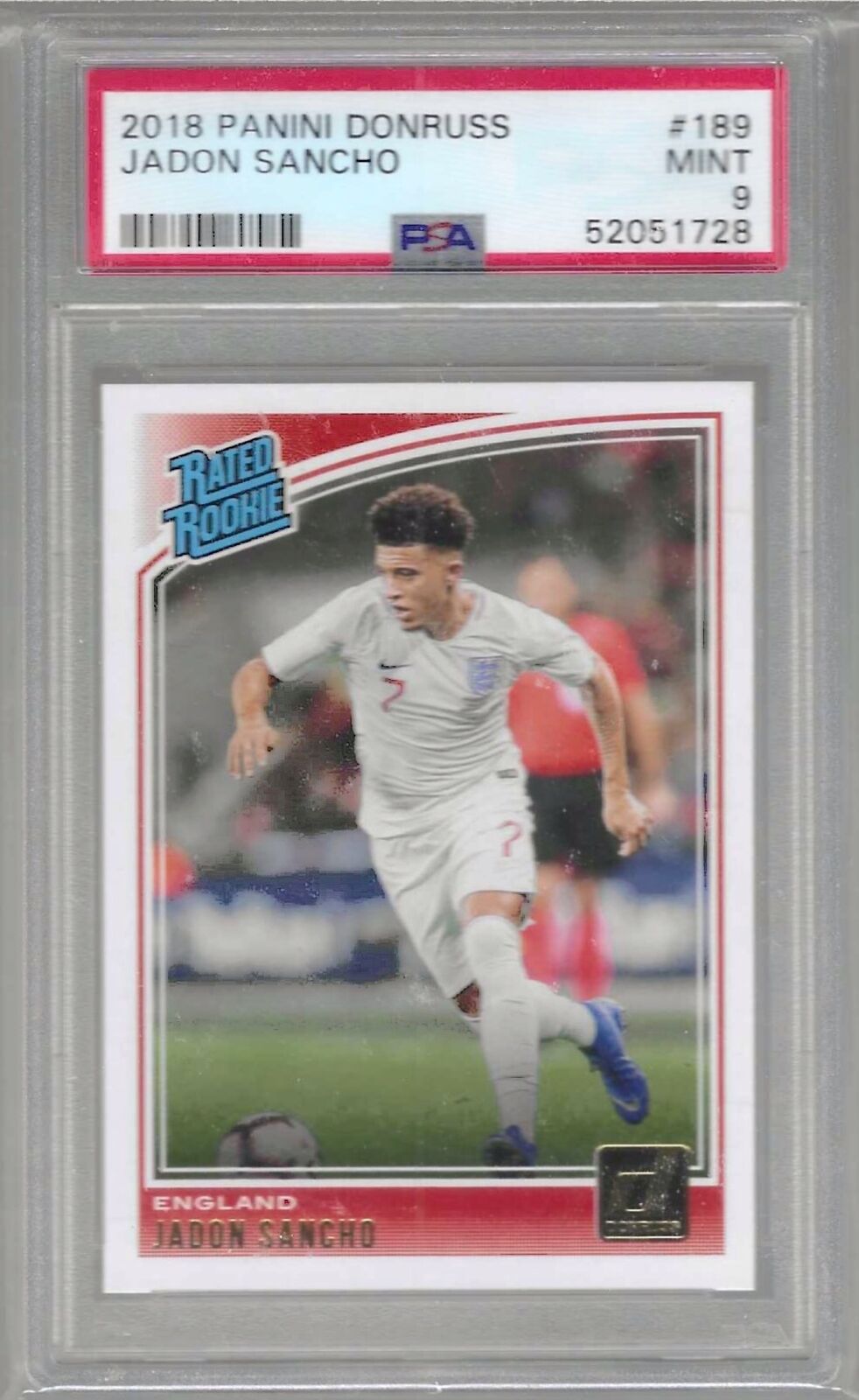 JADON SANCHO 2018-19 PANINI DONRUSS RATED ROOKIE RC PSA 9 MINT