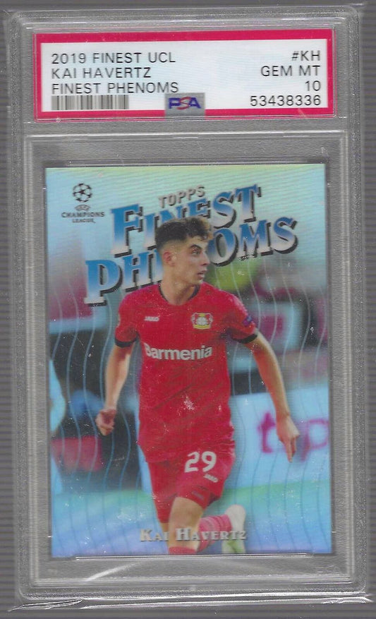 KAI HAVERTZ 2019-20 TOPPS FINEST UCL FINEST PHENOMS REFRACTOR PSA 10 GEM MINT