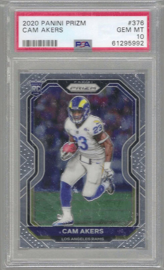 CAM AKERS 2020 PANINI PRIZM ROOKIE RC PSA 10 GEM MINT