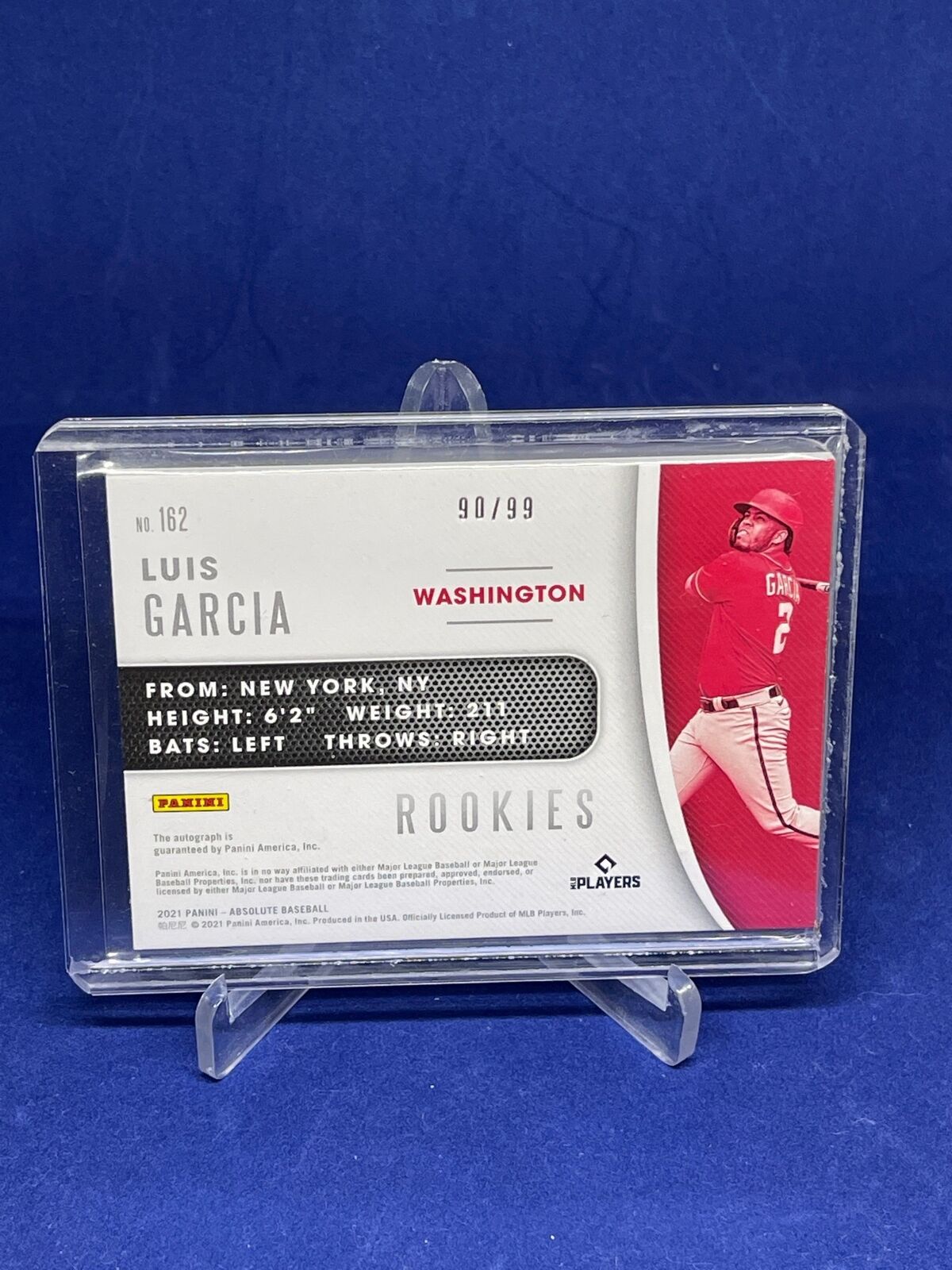 LUIS GARCIA 2021 PANINI ABSOLUTE ON BASEBALL SWEET SPOT AUTO ROOKIE RC #D 90/99