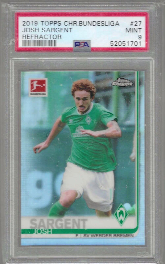 JOSH SARGENT 2019-20 TOPPS CHROME BUNDESLIGA REFRACTOR RC PSA 9 MINT