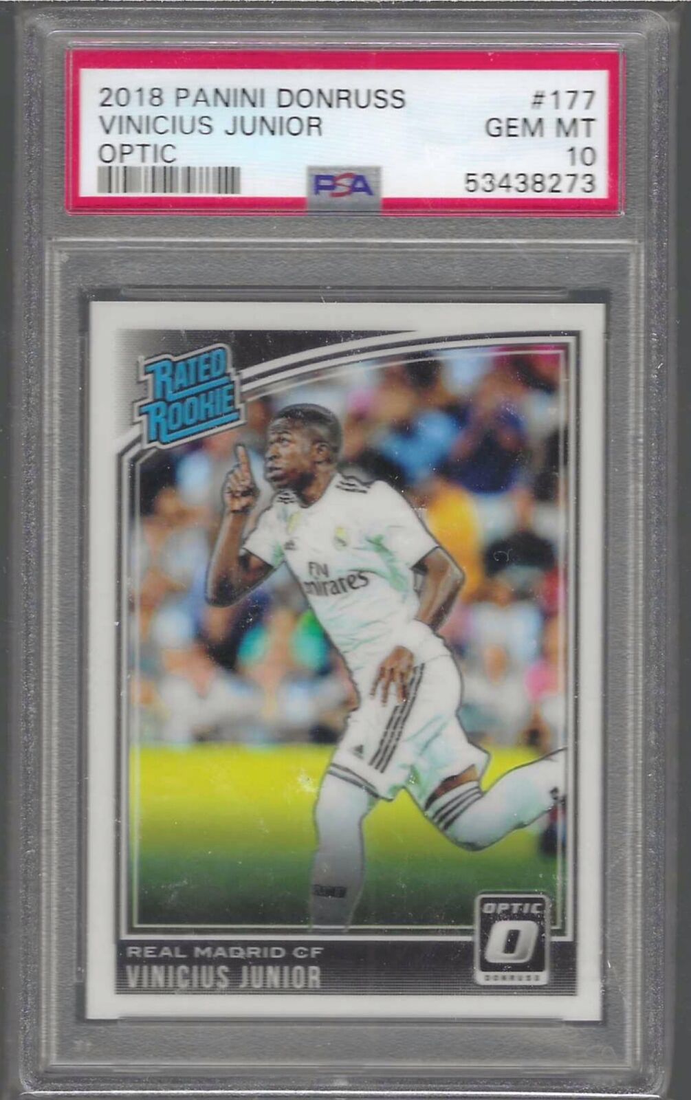 VINICIUS JUNIOR 2018-19 PANINI DONRUSS OPTIC RATED ROOKIE RC PSA 10 GEM MINT