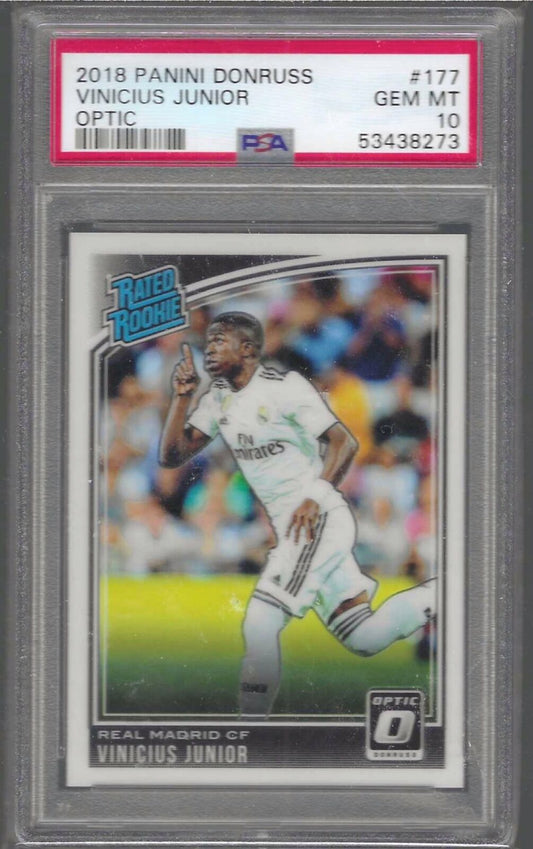 VINICIUS JUNIOR 2018-19 PANINI DONRUSS OPTIC RATED ROOKIE RC PSA 10 GEM MINT