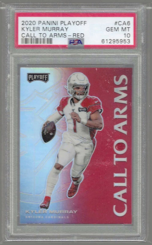 KYLER MURRAY 2020 PANINI PLAYOFF CALL TO ARM RED PRIZM PSA 10 GEM MINT POP 4