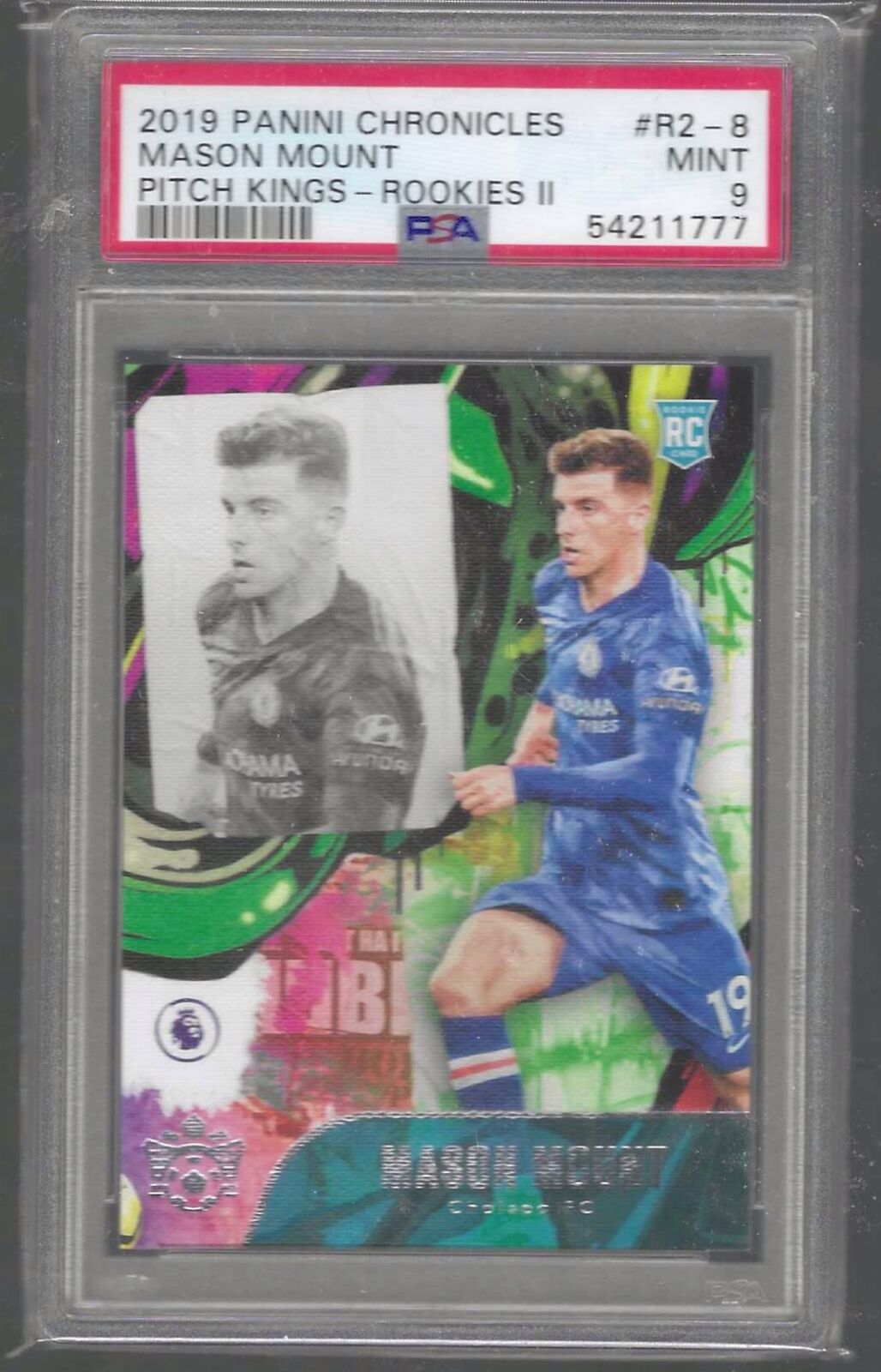 MASON MOUNT 2019-20 PANINI CHRONICLES PITCH KINGS ROOKIES II RC PSA 9 MINT