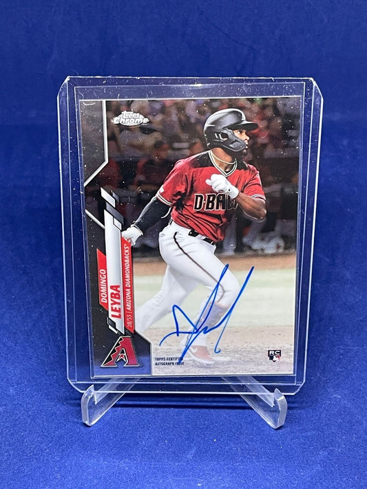 DOMINGO LEYBA 2020 TOPPS CHROME ON CARD ROOKIE AUTO RC