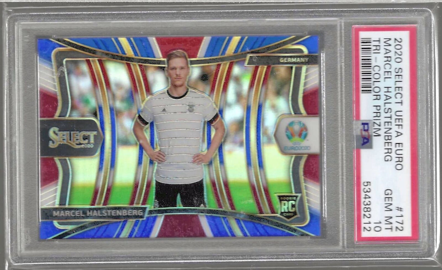MARCEL HALSTENBERG 2020-21 PANINI SELECT MEZZANINE TRI-COLOR RC PSA 10 POP 1/1