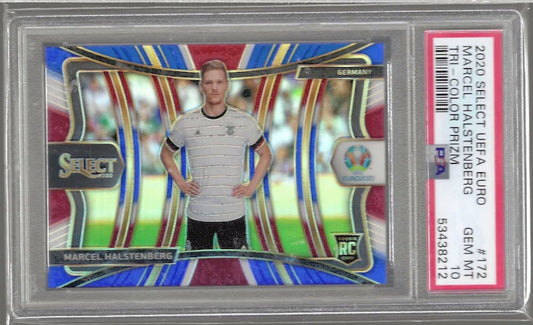 MARCEL HALSTENBERG 2020-21 PANINI SELECT MEZZANINE TRI-COLOR RC PSA 10 POP 1/1