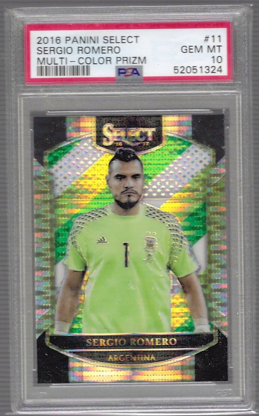 SERGIO ROMERO 2016-17 PANINI SELECT MULTI-COLOR PRIZM PSA 10 GEM MINT POP 2