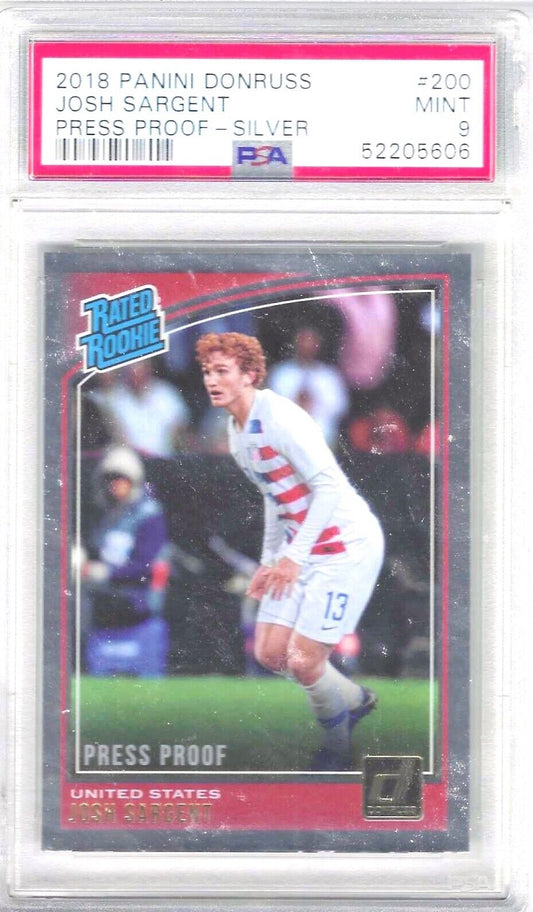 JOSH SARGENT 2018-19 PANINI DONRUSS PRESS PROOF SILVER RATED ROOKIE RC PSA 9