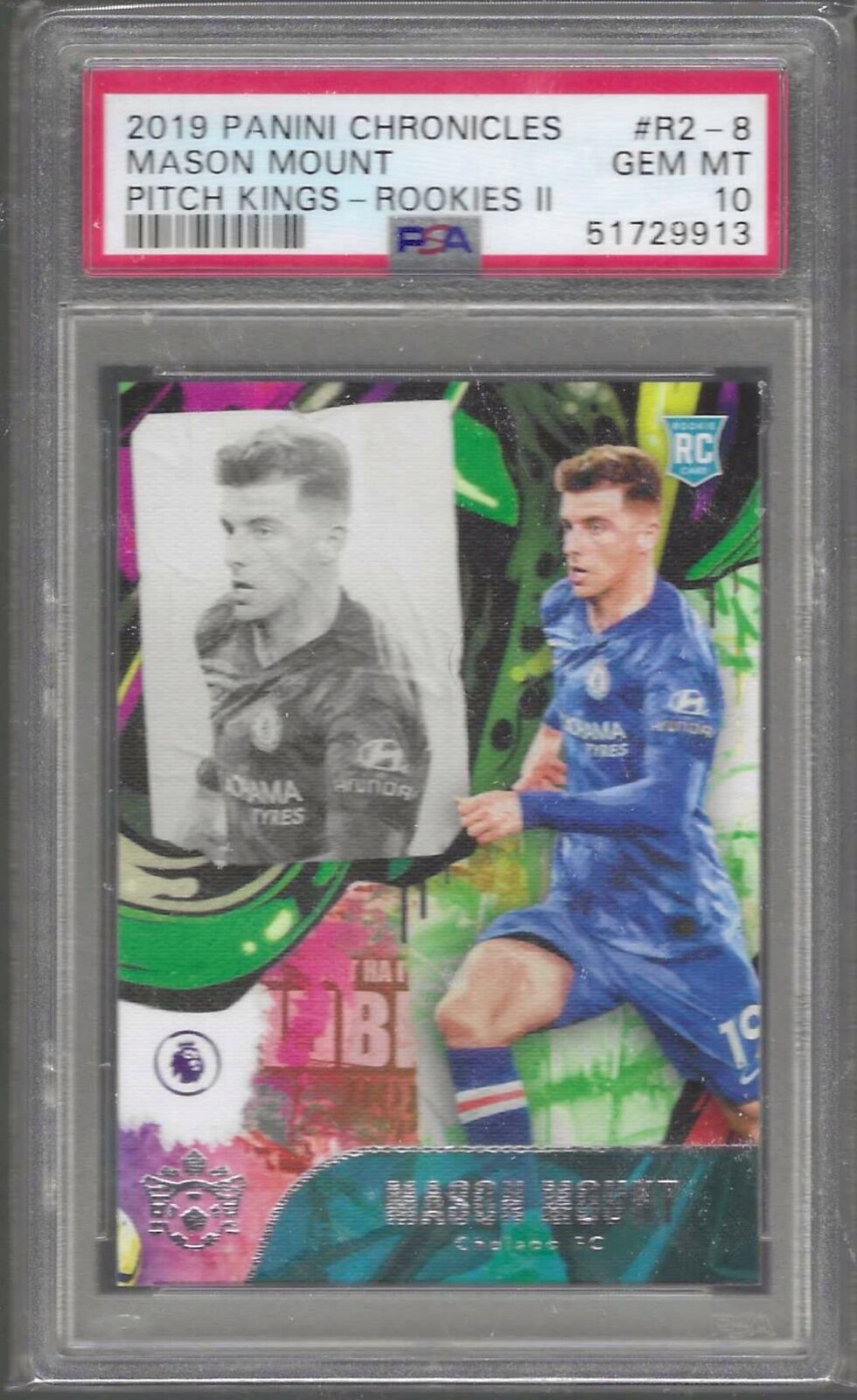 MASON MOUNT 2019-20 PANINI CHRONICLES PITCH KINGS ROOKIES II RC PSA 10 GEM MINT
