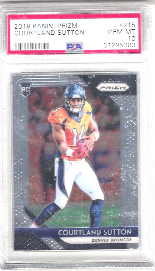 COURTLAND SUTTON 2018 PANINI PRIZM ROOKIE RC PSA 10 GEM MINT