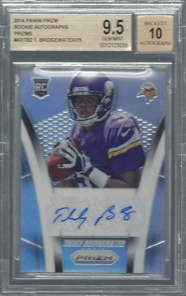 TEDDY BRIDGEWATER 2014 PANINI PRIZM SILVER PRIZMS ROOKIE AUTO RC /75 BGS 9.5 10