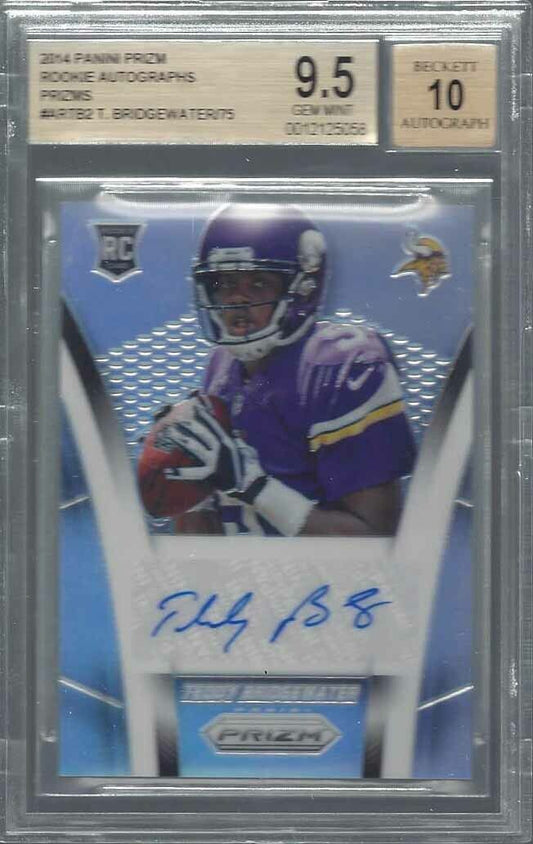 TEDDY BRIDGEWATER 2014 PANINI PRIZM SILVER PRIZMS ROOKIE AUTO RC /75 BGS 9.5 10