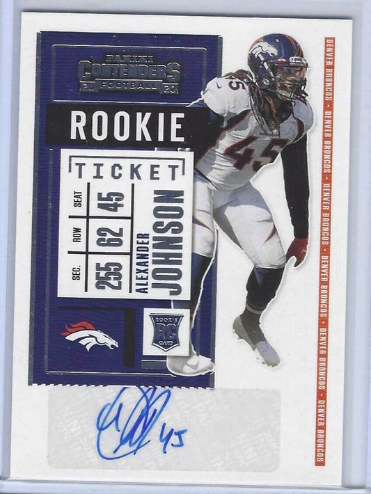 ALEXANDER JOHNSON 2020 PANINI CONTENDERS ROOKIE TICKET AUTO RC #242