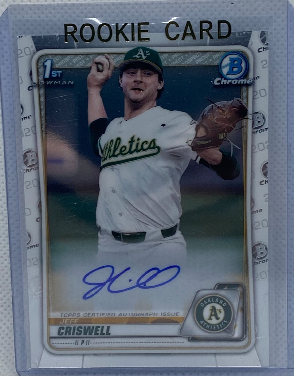 JEFF CRISWELL 2020 TOPPS 1ST BOWMAN CHROME PROSPECTS ON CARD AUTO #CDA-JC