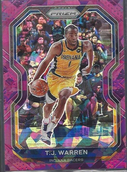 T.J. WARREN 2020-21 PANINI PRIZM PURPLE ICE PRIZMS #D 16/175