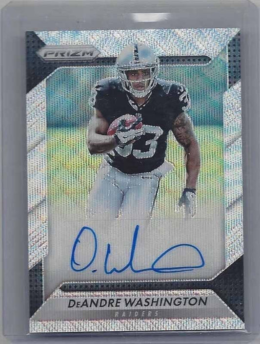 DEANDRE WASHINGTON 2016 PANINI PRIZM BLUE WAVE PRIZMS ROOKIE AUTO RC #D 149/149