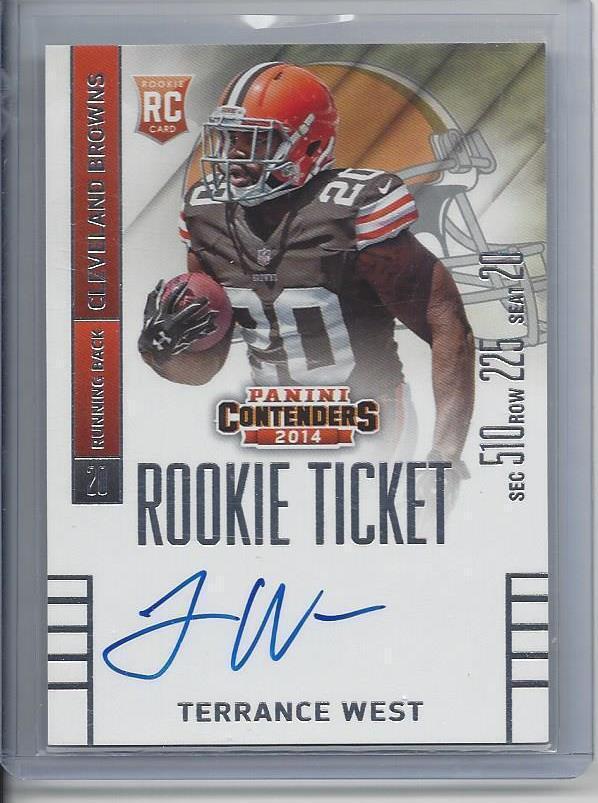 TERRANCE WEST 2014 PANINI CONTENDERS ROOKIE TICKET TRUE RC ON CARD AUTO #230
