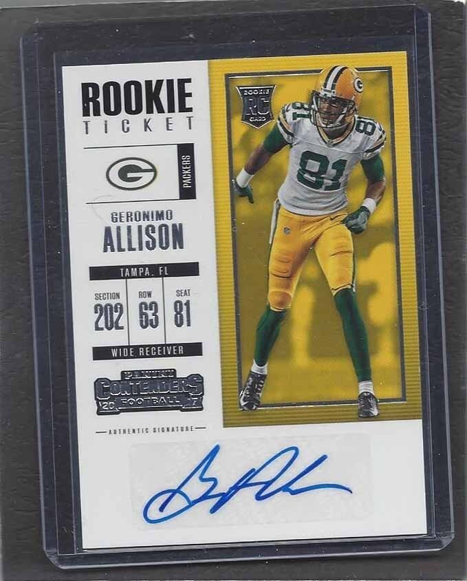 GERONIMO ALLISON 2017 CONTENDERS ROOKIE TICKET PACKERS AUTO RC #202