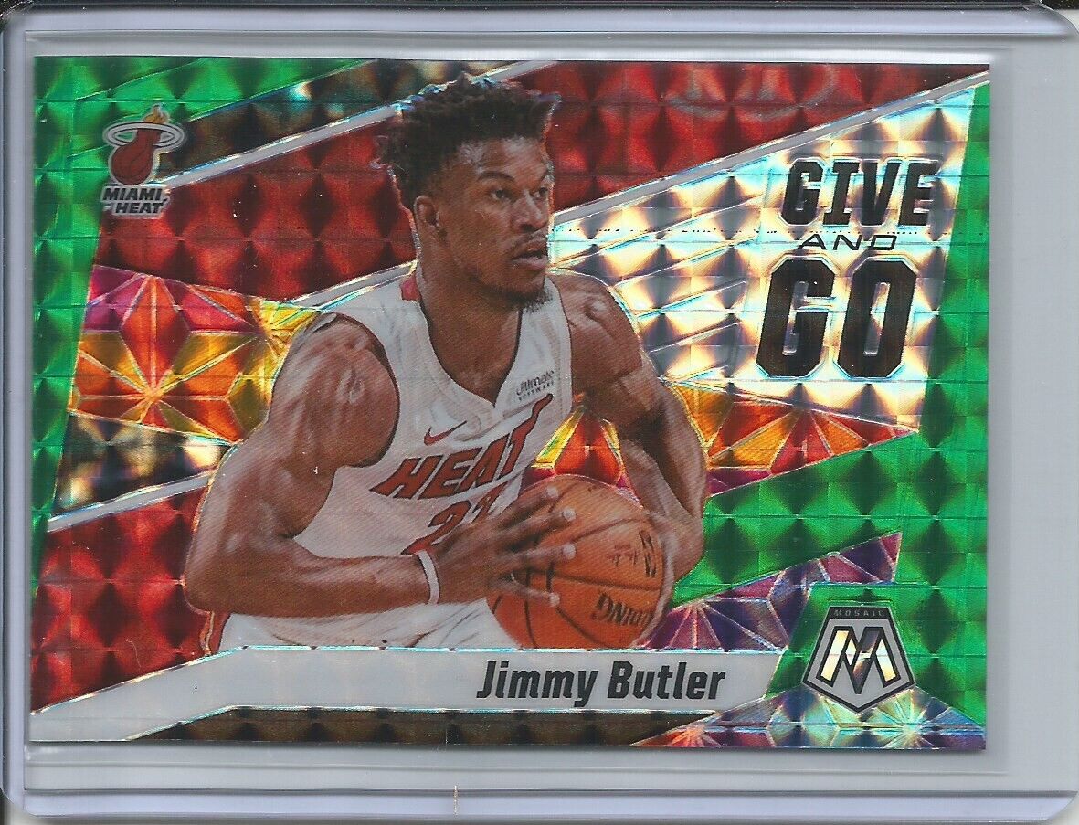 JIMMY BUTLER 2019-20 PANINI MOSAIC GIVE AND GO GREEN PRIZM HEAT #15