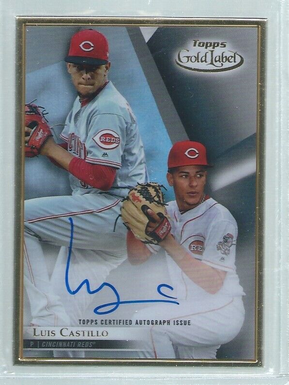 LUIS CASTILLO 2018 TOPPS GOLD LABEL ON CARD AUTO