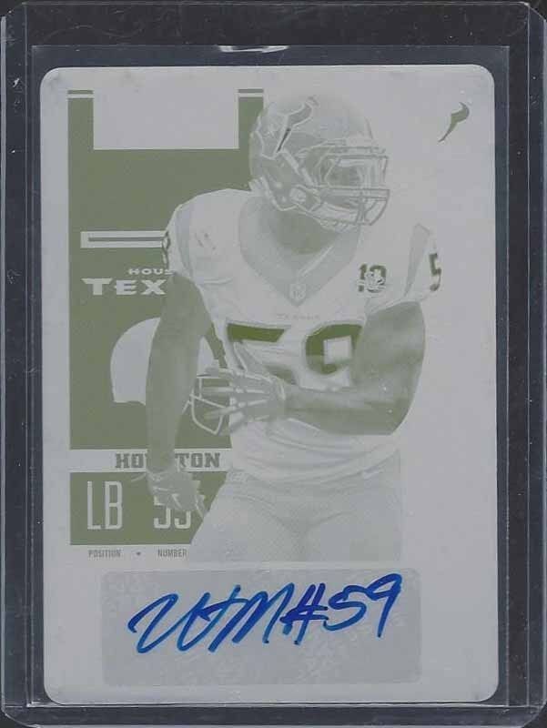 WHITNEY MERCILUS 2012 PANINI CONTENDERS YELLOW PRINTING PLATE AUTO RC #D 1/1