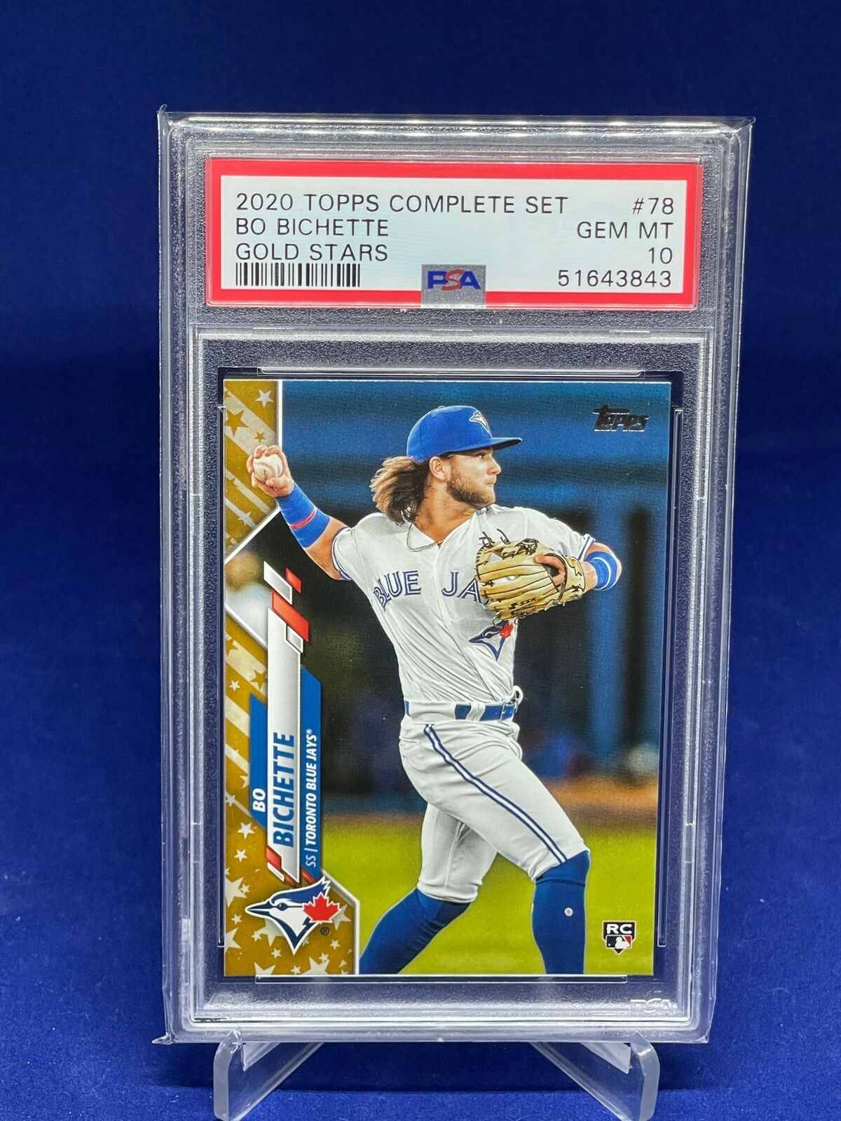 BO BICHETTE 2020 TOPPS COMPLETE SET GOLD STARS ROOKIE RC #78 PSA 10 GEM MINT