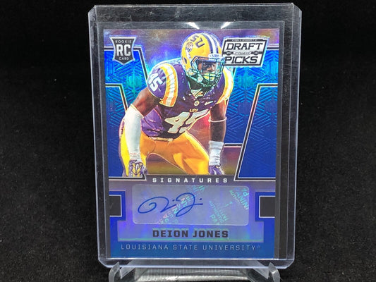 DEION JONES 2016 PANINI PRIZM DRAFT PICKS BLUE PRIZMS AUTO RC #298