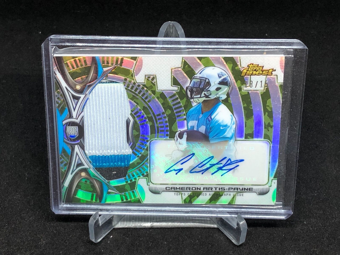 CAMERON ARTIS PAYNE 2015 TOPPS FINEST CAMO REFRACTOR 3 CL PATCH AUTO RC #D 13/15