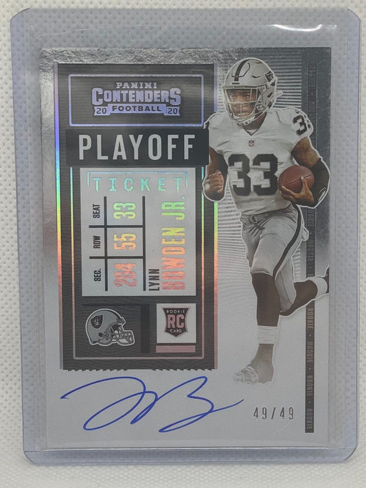 LYNN BOWDEN JR. 2020 PANINI CONTENDERS PLAYOFF TICKET ON CARD AUTO RC #D 49/49