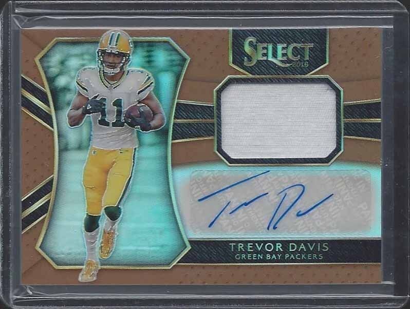 1/1 TREVOR DAVIS 2016 PANINI SELECT COPPER PRIZM JERSEY AUTO RC #D 11/49 JSY #11