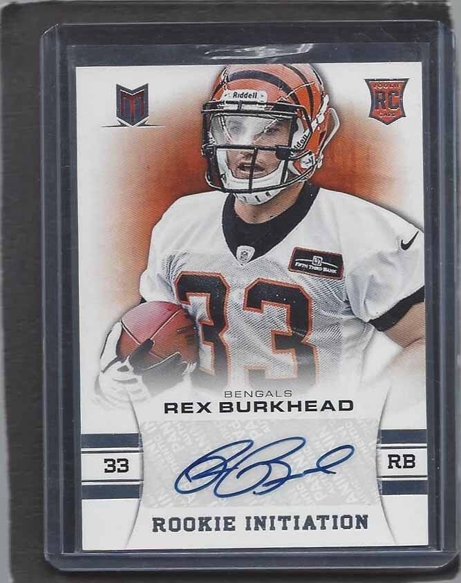 REX BURKHEAD 2013 PANINI MOMENTUM BENGALS ROOKIE INITIATION AUTO RC #D 82/299