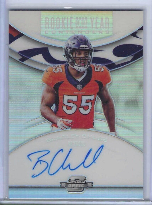 BRADLEY CHUBB 2018 OPTIC CONTENDERS SILVER PRIZM ROOKIE AUTO RC #RYA-BC