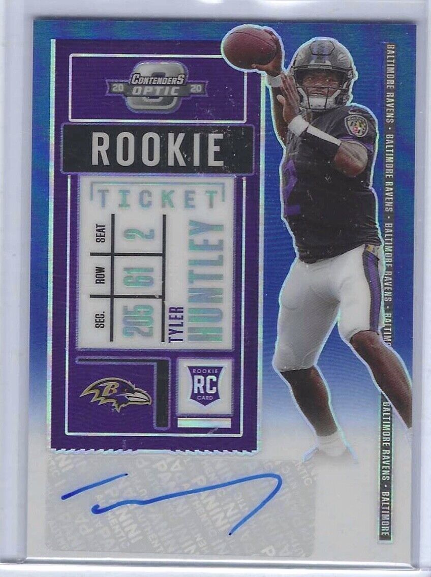 TYLER HUNTLEY 2020 OPTIC CONTENDERS BLUE PRIZM ROOKIE AUTO RC #D 92/99