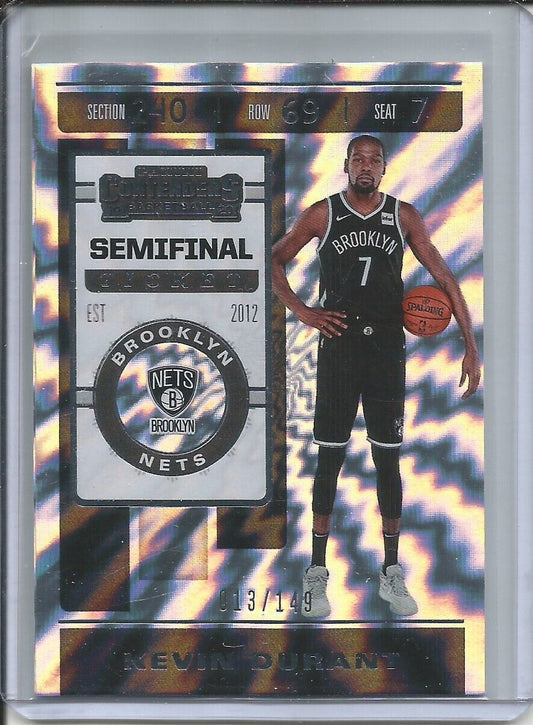 KEVIN DURANT 2019-20 PANINI CONTENDERS SEMIFINAL TICKET #D 13/149