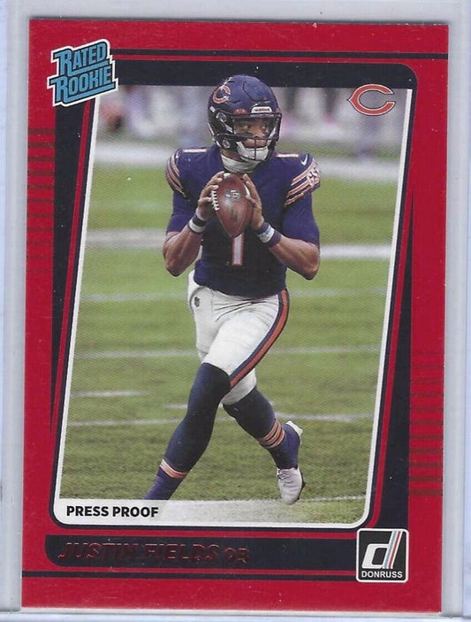JUSTIN FIELDS 2021 DONRUSS RED PRESS PROOF RATED ROOKIE RC #253