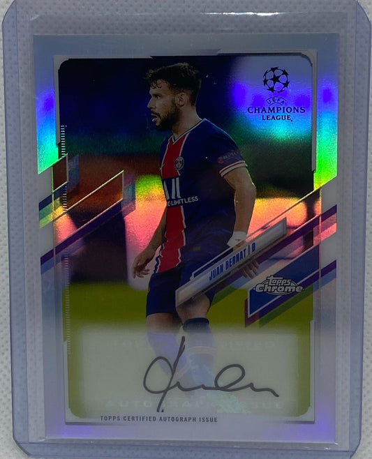 JUAN BERNAT 2020-21 TOPPS CHROME LEAGUE CHAMPIONS REFRACTOR AUTO #CA-JBE