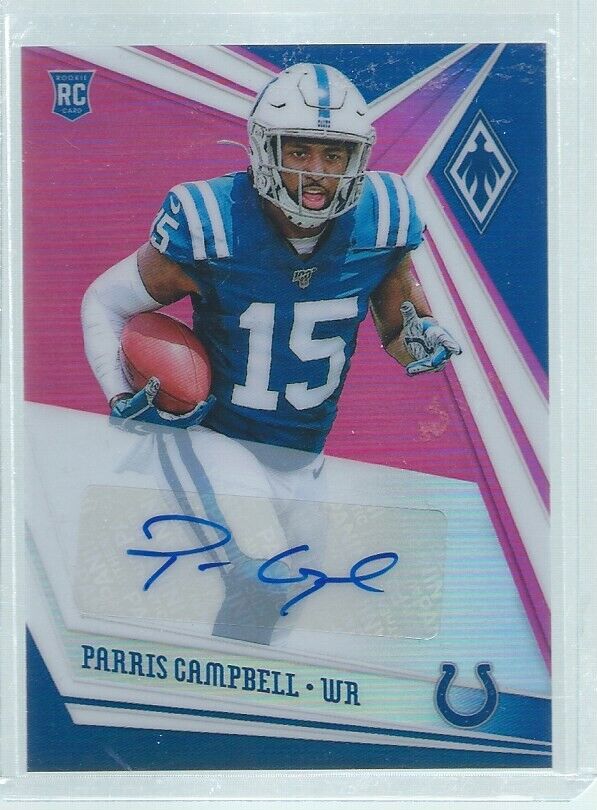 PARRIS CAMPBELL 2019 PANINI PHOENIX PINK PRIZM ROOKIE AUTO RC #D 31/35