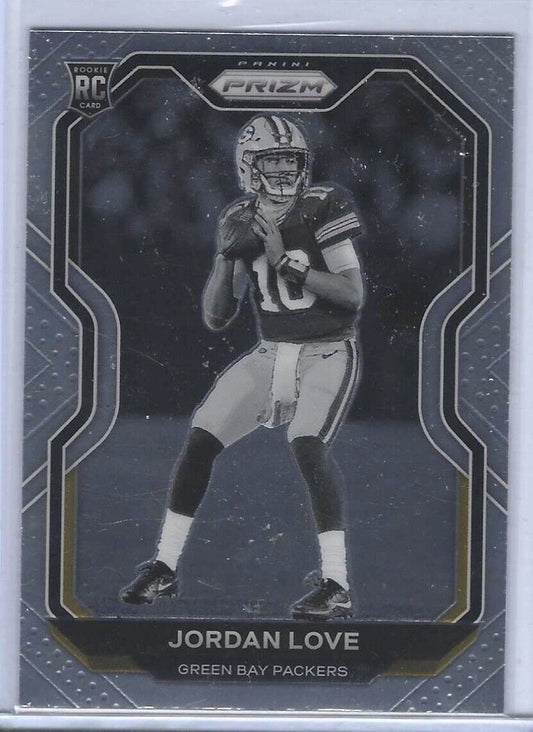 JORDAN LOVE 2020 PANINI PRIZM NEGATIVE BLACK & WHITE SP VARIATION RC #363