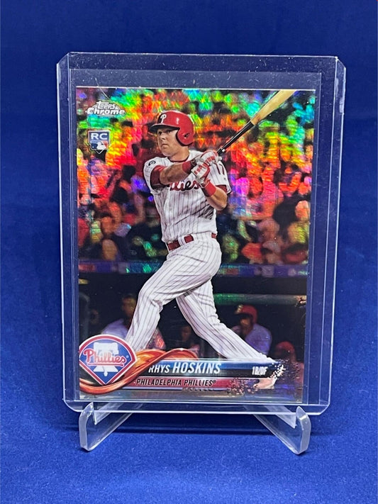 RHYS HOSKINS 2018 TOPPS CHROME PRISM REFRACTOR ROOKIE RC # 70